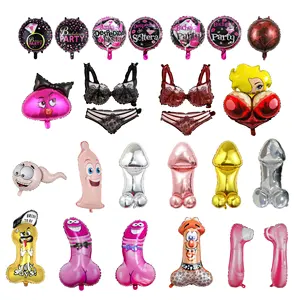 Hen Party Bachelor Breast Sexy One Day Bride Groom Foil Balloons Sex Toy for Adult Man Woman Bachelorette Party Decoration