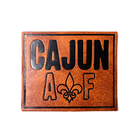 Chapeau en similicuir lasérisable de conception personnalisée patchs rectangulaires fer sur écusson en cuir