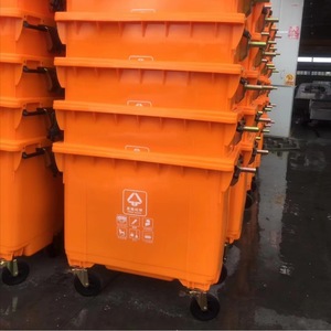 รถบรรทุกขยะทางการแพทย์ Fengji 660L สีเหลือง แบบมีล้อ  ความจุขนาดใหญ่ สำหรับใช้งานกลางแจ้ง - Product Image 4