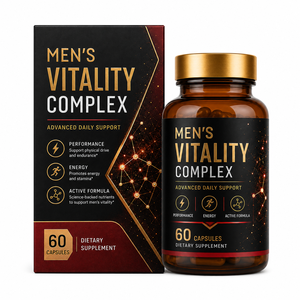 Cápsulas de Complejo de Vitalidad Masculina con Semilla de Fenogreco, Tribulus Terrestris, Maca, <span class=keywords><strong>Tongkat</strong></span> <span class=keywords><strong>Ali</strong></span>, L-Arginina, Soporte Diario, OEM - Product Image 1