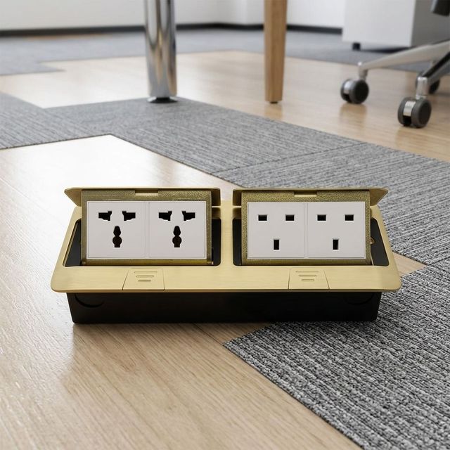 Socket 146-D Copper IP44 Waterproof 4 Ports Pop-up Universal US UK EU Standard Power Floor Ground Socket Outlet China