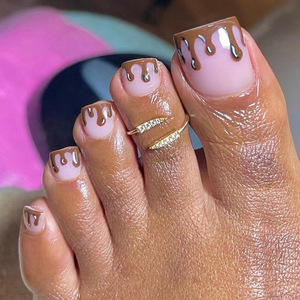 Rose Mode Presse Sur <span class=keywords><strong>Ongles</strong></span> 24pcs T Art Décoration <span class=keywords><strong>Ongles</strong></span> Diamant Outils Pied <span class=keywords><strong>Ongles</strong></span> Brillant Pieds Carré Orteil <span class=keywords><strong>Ongles</strong></span> - Product Image 1