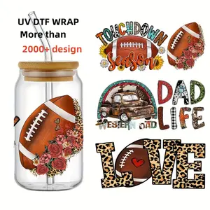 Factory High Waterproof Vinyl Stickers Labels 3d Heat Transfer Cute Designs UV Dtf Cup Wraps 16oz Dtf Transfers For Cups