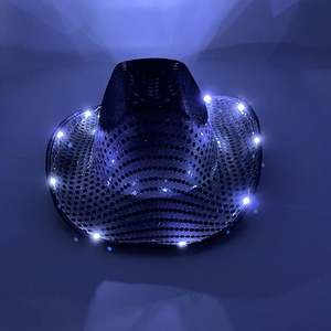 หมวกคาวบอยปักเลื่อม LED สำหรับงานปาร์ตี้และการแสดง  รับผลิตตามสั่ง ขายส่งสำหรับเทศกาลฮาโลวีน - Product Image 6