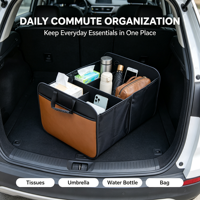 Boîte de rangement robuste pour coffre de voiture avec panneaux renforcés et classification multi-compartiments pour l'organisation intérieure du véhicule