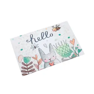 Factory Sale PVC Desktop Decoration Mats Waterproof Tableware Cup Pad Easter Supplies Hello Rabbit Bunny Bee Placemats
