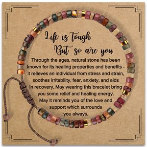 Bracelet en <span class=keywords><strong>pierre</strong></span> naturelle tissé à la main, réglable, perles plates en cristal de 4 mm, <span class=keywords><strong>howlite</strong></span>, haute qualité, cadeau d'affaires - Product Image 1