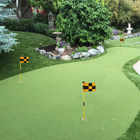 Ensemble de drapeaux de golf double face pour green de putting, portable, conception en 2 sections pour l'entraînement en extérieur, piquet de drapeau de golf pour la pratique en jardin