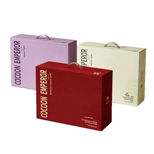 Custom Printed Woven Gift <b>Boxes</b> for Bedding Sets, Quilts & Pillows with Carry Handles - Product Image 1