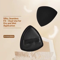 Houppette en poudre noire en forme d'ananas, pratique, pour usage humide ou sec, ultra-douce, ultra-épaisse, haute élasticité, application de maquillage fluide