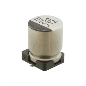 Condensador de Aluminio Original CAP ALUM 220UF 20% 6.3V SMD 6.3TZV220M6.3X8 de Montaje Superficial 220 uF - Product Image 1