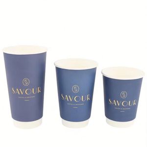 Offre Spéciale – Gobelets en Papier Personnalisables Écologiques 8oz 12oz 16oz – Tasses à Café Double Paroi pour Usage Commercial en Magasin – Faible MOQ - Product Image 1