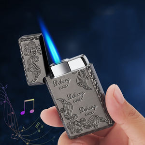 Encendedor portátil de grabado Vintage, encendedor fuerte, llama azul chorro, encendedor de negocios, reciclable - Product Image 1