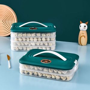 <b>Kitchen</b> Pantry Food Storage Box for Dumping Cold Storage Dumpling Box Easy Open Time Keeping Dumpling Box - Product Image 1