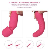 Multifunktionaler Wiederaufladbarer Doppelkopf-Vibrator mit Heizfunktion und Vollgummi-Beschichtung, Leise 40dB, für Erwachsene