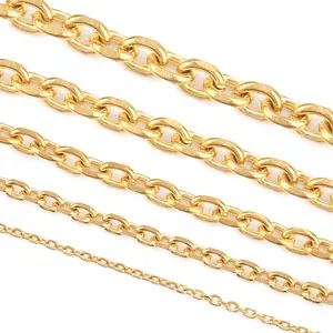 Hot Sale18k Gold Stainless Steel Batch Angle O-shaped Chain Polished Diy Necklace Clavicle Chain Whole Meter