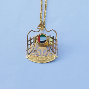 Cut-Outs Thiết Kế UAE Falcon Biểu Tượng Ảnh Khắc Vàng Kim Loại Vòng Cổ Quốc Gia Ngày Đồ Trang Trí - Product Image 2