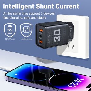 New Design High Quality PD 30W Charger 2.4A 2USB+Type <b>C</b> Mobile Phone Charger QC3.0 Charging Head <b>Plug</b> - Product Image 3