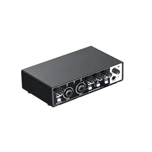 Nhà máy OEM chuyên nghiệp Card âm thanh Studio USB giao diện âm thanh 2 trong 2 ra USB âm thanh mixer podcast Card âm thanh cho phòng thu âm