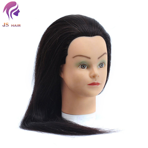 Cabeza de Maniquí de Entrenamiento con Cabello Humano, Cabeza de Práctica de Peluquería, <span class=keywords><strong>Muñeca</strong></span> Maniquí con Cabello, Modelo de Cabeza para Entrenamiento de Peluqueros - Product Image 2