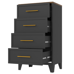 Mesitas de noche blancas de 4 cajones, mesita de noche para dormitorio con cómoda, muebles para el hogar, almacenamiento de Metal para sala de estar - Product Image 5