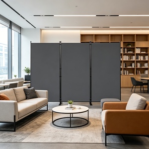 Modern Iron 3-Panel Folding <strong>Room</strong> <strong>Divider</strong> Ready Ship Low MOQ Portable Office Partition Wall for Living <strong>Room</strong> &amp; Outdoor Use - Product Image 2
