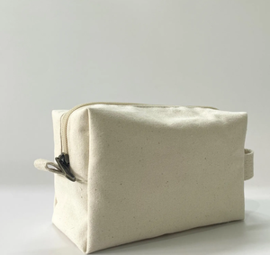 Doğal tuval erkek çantası Set çevre dostu fermuar makyaj çantaları Unisex seyahat organizatörleri - Product Image 1