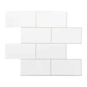 Home DIY Mosaic Decoration White Subway Design Peel and Stick Tile for Kitchen and Bathroom Backsplash