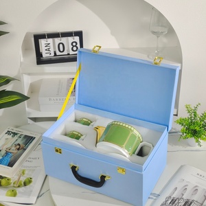 Service à thé de luxe européen 5 pièces, best-seller, en céramique, avec soucoupe en porcelaine et fouet en bambou pour usage domestique - Product Image 2