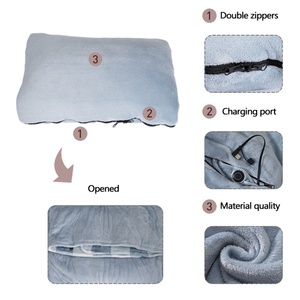2024 Wholesale High Quality <b>Usb</b> Rechargeable <b>Heating</b> Blanket Electric Multipurpose Lattice Travel Pillow Blanket with <b>Heating</b> - Product Image 5