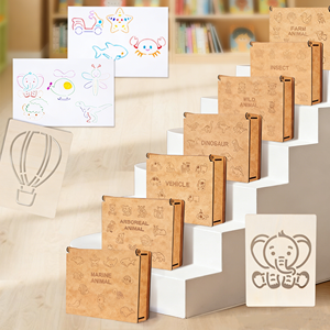 Juguetes de Dibujo <span class=keywords><strong>para</strong></span> Niños, Plantillas de Pintura DIY, Kit de Plantillas, Rompecabezas de Madera, Juguetes Educativos <span class=keywords><strong>para</strong></span> Niños y Niñas, Regalo de Cumpleaños - Product Image 4