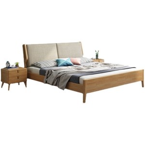 Nordic Modern Minimalist Solid Wood <b>Bed</b> 1.8M Platform <b>Soft</b> Headboard Bedroom Furniture - Product Image 5