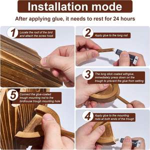 Nid d'oiseau en bois Mangeoire à oiseaux suspendue Maison d'oiseau de jardin extérieur - Product Image 4