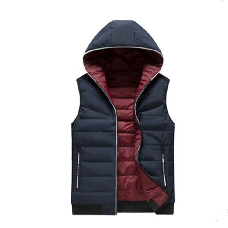 Быстрая оптовая продажа мужских зимних жилетов с капюшоном