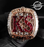 Bague de Mariage/Engagement/Championnat Hip Hop Personnalisée 100% Testée au Diamant - Or 10K/14K/18K Entièrement Sertie de Diamants de Laboratoire - Cadeau