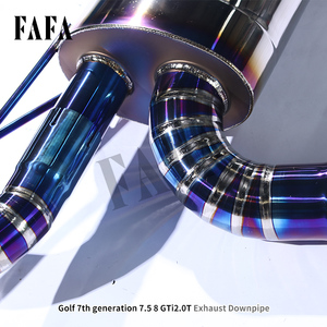 Pour <span class=keywords><strong>Golf</strong></span> <span class=keywords><strong>7</strong></span> <span class=keywords><strong>7</strong></span>.5 8 <span class=keywords><strong>GTi</strong></span> 2.0T système d'échappement en titane dans la section du milieu et de la queue vanne électrique chat arrière tuyau d'échappement silencieux - Product Image 6