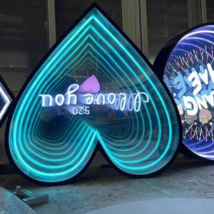 Nhà máy tùy chỉnh UV in kim loại hộp Đèn Infinity Neon gương acrylic Abyss gương <span class=keywords><strong>mini</strong></span> kênh chữ vô hạn Neon dấu hiệu - Product Image 3
