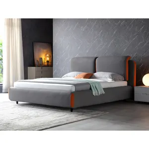 Coin rond moderne lits en tissu pour chambre