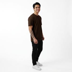 T-shirt décontracté pour homme, coupe classique, 100 % coton, col rond, respirant, manches courtes, tissu non tissé, impression personnalisée, design vierge - Product Image 1