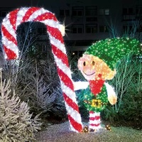 Lumières LED 3D à motif de canne à sucre pour décoration de noël, décoration de paysage