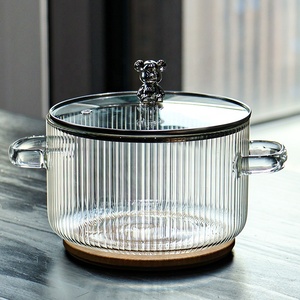 Olla <span class=keywords><strong>de</strong></span> Sopa <span class=keywords><strong>de</strong></span> Vidrio <span class=keywords><strong>de</strong></span> Borosilicato Alto para Cocina con Asa <span class=keywords><strong>de</strong></span> Vidrio, Estilo Animal Lindo, Precio <span class=keywords><strong>de</strong></span> Fábrica - Product Image 3