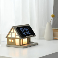 Nouvelle lampe de nuit en forme de maison, machine à bruit blanc avec support de téléphone à chargement sans fil, lampe d'ambiance créative pour chevet