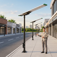 Lampadaire solaire LED JKC FX, indice de protection IP65, angle de faisceau de 140°, garantie de 3 ans, démontage et transport faciles, éclairage multiple
