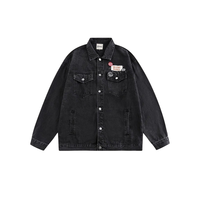 Veste en jean pour homme, style rétro bleu délavé, fabrication OEM/ODM, logo personnalisable, prix de gros, style vintage