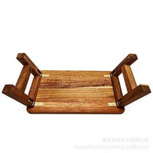 Acacia Wood High Legged <b>Tray</b> Double Sided Serving Dish Fruit <b>Snack</b> <b>Tray</b> For Hotel Coffee Tea Use - Product Image 5