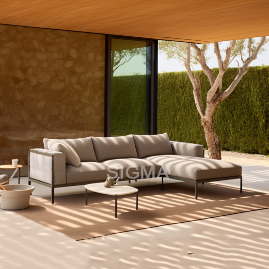 Luxury NEW Large Corner Sofa  Patio Sofa Outdoor Furniture Luxury Aluminum Sofa Set