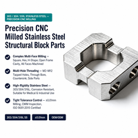 Pièces usinées CNC sur mesure en acier inoxydable, avec trous filetés, pour assemblage de cadre d'équipement industriel multi-ports, usinage OEM