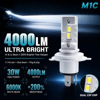 FSYLX M1C Mini Taille CSP 3570 Ampoule de Phare LED 40W 5000LM 6000K Feux Antibrouillard de Voiture Luces H1 H4 H7 H8 H9 H11 9005 9006 Globes LED