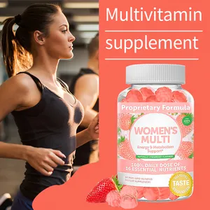 Gomas multivitamínicas premium para mulheres, sabor morango, frutas e legumes de alta qualidade, gomas multivitamínicas