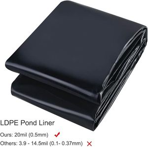 Revestimiento Reforzado de 15x20 Pies, 28 Mil, de <span class=keywords><strong>Polietileno</strong></span> Negro para Estanques de Peces Koi, para Jardines Acuáticos, Cascadas y Fuentes - Product Image 6